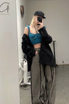 SWAYING/KNIT Crease Cocoon Wide Leg Pants SW22AW3B28 Grey PS51